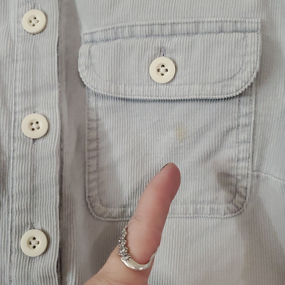 Boden Day Dress Size 4 Petite Light Grey Micro Cordoroy Collared - Picture 5 of 15